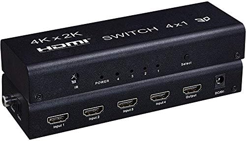 HDMI 1.4 б 4K Switch 4X1 Доаѓа со Две Дигитален Аудио Излез Влакна/коаксијален и еден од 3,5 mm приклучок за Слушалки Излез