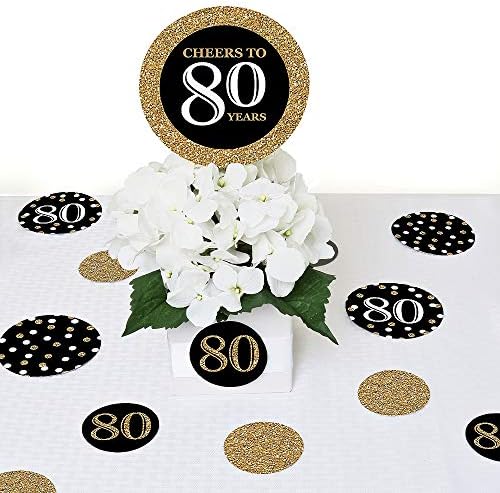 Големата Точка на Среќа за Возрасни, 80 Роденден - Злато - Роденден Гигант Круг Confetti - Партија Украси - Големи Confetti Брои