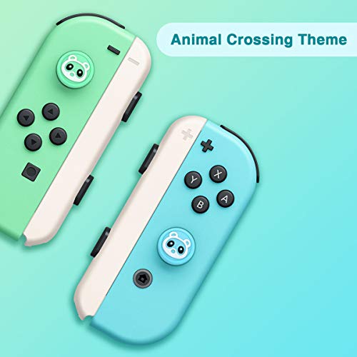 6amLifestyle Палецот Зафат Капи за Nintendo Switch & Лајт 6 Pack Raccoon Симпатична Цвет Дизајн Меки Силиконски Џојстик Покрие Компатибилен