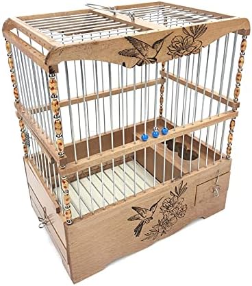 Хонг Ји Fei-Продавница Birdcage Мали Канарските Дрвени кафез Рачно Изработени Висина Ковано Железо