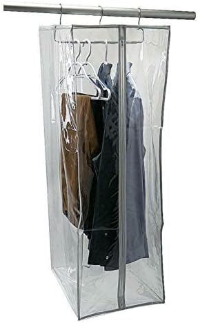 Голем виси фустан торба zippered облека гардероба челична рамка прашина маска јасно складирање кеси виси складирање кошула организатор