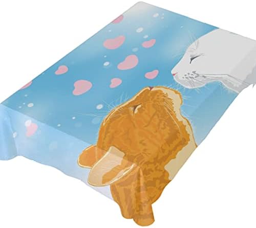 MNSRUU Tablecloth Две Сакана Мачки на Небото Табела Облека Правоаголник Кафе на Маса Покрие 54x54 Табела Заштитник за Надворешна