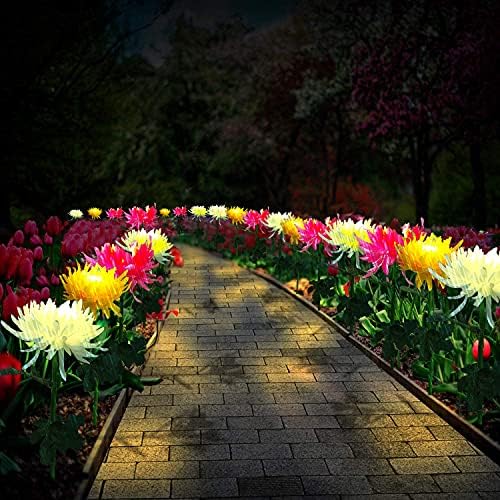 Отворено Соларни Градинарски Удел Светла, 3 Pack Соларен Погон Chrysanthemum Цвет Светла, Водоотпорен LED Соларна Декоративни Светилки