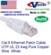 Супер E Кабел SKU-81978 - произведено во САД – Бело – 100 FT - UTP Мачка.6 Ethernet Patch Кабел - УЛ ЦМР 23AWG