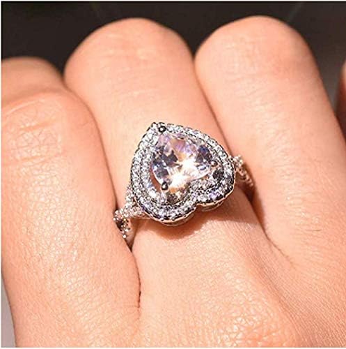 Висок луксузни накит мода 925 sterling silver CZ прстен микро инкрустирани мулти-слој симпатична срце облик на симулирани дијамант