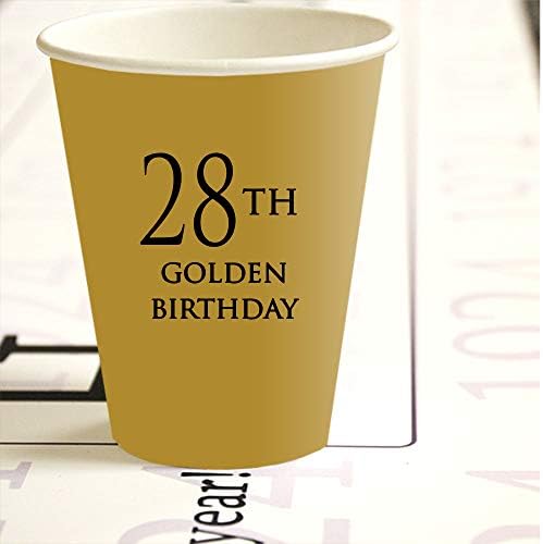 28 Златна Роденден Топло Ладно Чаши (8/Пакет) од Partypro