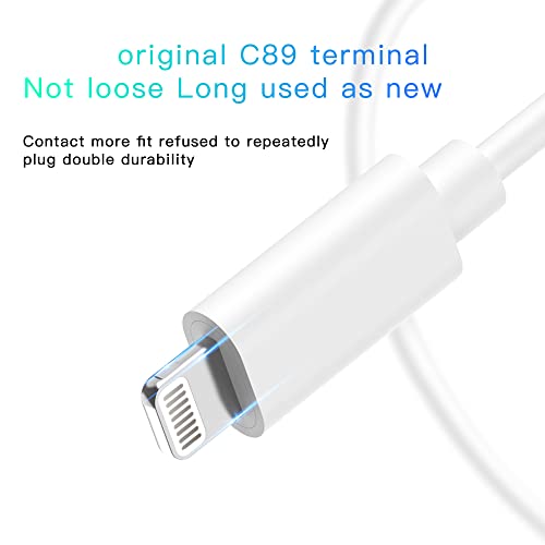 Hrbzo iPhone Држачи за Кабел[Apple MFi Заверена]USB за да го Молња Кабел[1-Pack 3ft Бела] ,Компатибилен со iPhone 13/12/11/X/8,AirPods