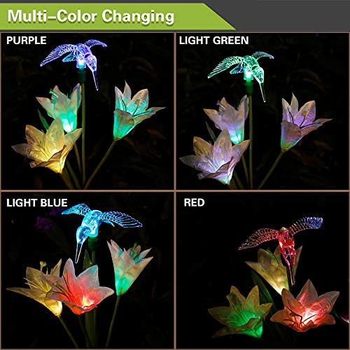 Anpro ноќта на Вештерките Украси Соларна LED Цвет во Градината на Светлина со 6 Лили Цвет Пеперутки Комбинација,Водоотпорен Соларни