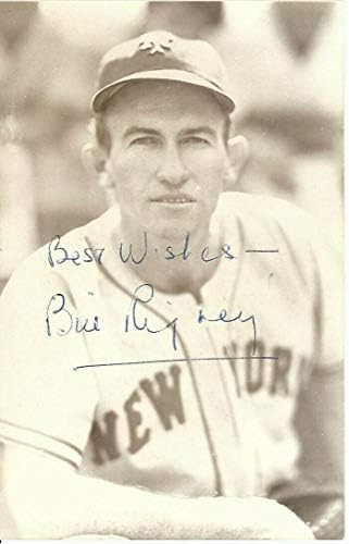 Бил Rigney Потпишан Autographed Разгледница Њујорк ГигантиНајдобро w/ГРБ - MLB Намали Потписи