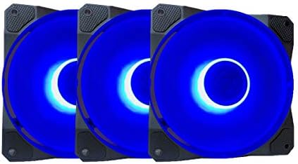 APEVIA CO312L-BL Космосот 120mm Сини LED Ултра Тивок Случај Фан w/ 16 Led диоди & Анти-Вибрации Гумени Влошки (3 Pk)