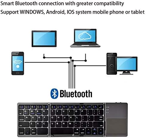 KSZHI Ултра-Тенок пати Безжична Bluetooth Тастатура, Допрете Тастатура, Три пати на Тастатурата, Изградена на Полнење на Батеријата,