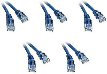 Cat5e Ethernet Patch Кабел, Snagless/Моделирани се Подигне, 2 Нозе, Сина, Пакет од 5 (ED748821)
