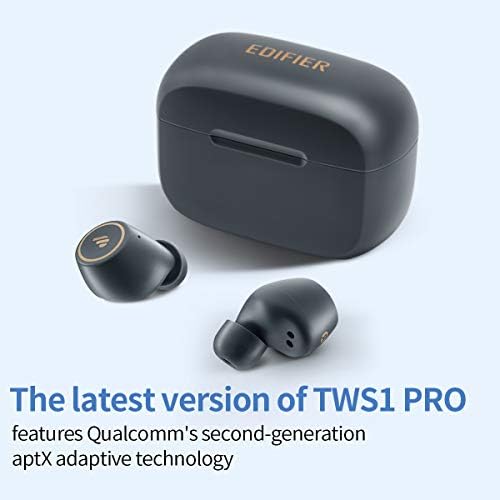 Edifier TWS1 ПРО Вистински Безжична Earbuds - Bluetooth V5.2 - AptX-Адаптивни - Qualcomm CVC TM 8.0 отстранување на Бучава - 42H