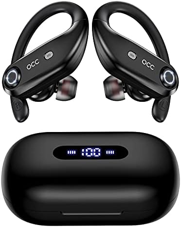 Bluetooth Слушалки 4-Mics Повик Намалување на Шумот 64Hrs IPX7 Водоотпорен Моќ Банка occiam Безжична Earbuds Над Увото Слушалки со