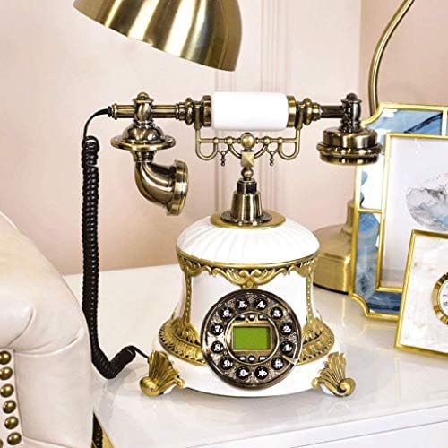 XJJZS Антички Телефон - Фиксен Дигитални Гроздобер Телефон Класичен Европски Ретро Фиксни Телефонски тон на Ѕвонење