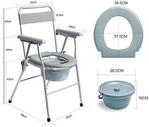 LZLYER Туш Стол Тоалет и Бања Преносни Тоалетот Седиште/Ноќни Commode Стол, со Врвот Вчитување Лесно Пренослив Тенџере