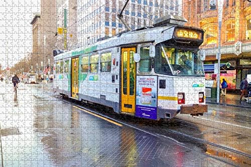 Австралија Трамвај Мелбурн Сложувалка за Возрасни 1000 Парче Дрвени Патување Подарок за Сувенири