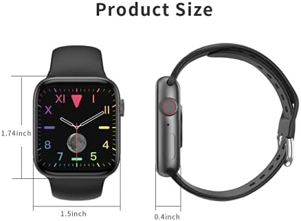 Smart Watch за Android и iOS Телефони се Компатибилни со iPhone, Samsung, HCHLQL 1.75 Инчен екран на допир Фитнес Тракер Bluetooth Smartwatch со Повик/SMS/отчукувањата на Срцето/Pedometer за Мажи Жени Дец