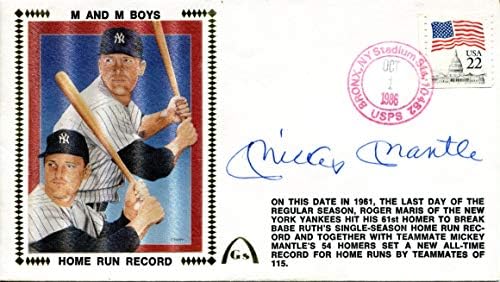 Мики Ментл Autographed октомври 1, 1986 Првиот Ден Капак (PSA) - MLB Намали Потписи