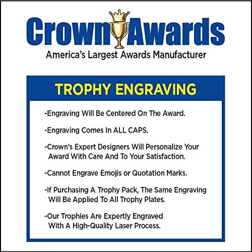 Круна Награди Боречка Трофеи со Сопствени Гравирање, 7.25 Персоналните Злато Боречка Pin-от Трофеј На Делукс Круг База Премиер