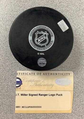 JT Милер Потпиша Пак Хокеј NHL Autograph ЊУЈОРК Ренџерс Canucks Напред Steiner - Autographed NHL Пакови