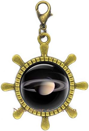 Сатурн Кормило Патент се Повлече,Планетата Сатурн Hummer Затворач,Solay Систем Планетата Сатурн Слика Studs,Простор Маглина Накит,Стаклена