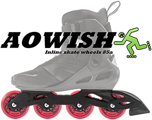 AOWISH 4-Pack Внатрешно Скејт Тркала Отворено Асфалт Формула 85A Хокеј на Ролери Ножеви за Замена на Тркалото со Лагери ABEC-9 и
